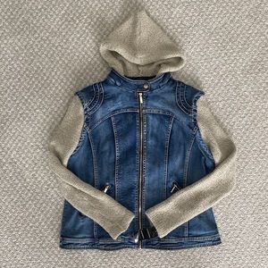 Black Rivet denim hooded jacket NWT XL